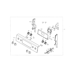 Control Box Diagram and Parts List for NE59J7750WS AA-0000 Samsung Range
