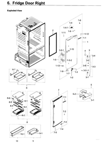Fridge Door R Diagram and Parts List for RF23HTEDBSR AA-0004 Samsung Refrigerator