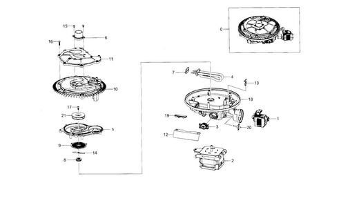 Pump Assy Diagram and Parts List for DW80J3020UB AA-00 Samsung Dishwasher