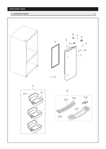Right Refrigerator Door Diagram and Parts List for RF263TEAESG AA-03 Samsung Refrigerator