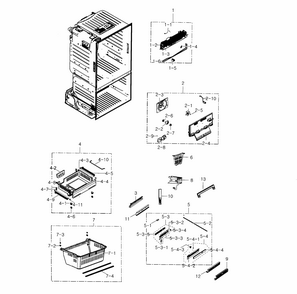 Freezer Diagram and Parts List for RF23HCEDBSR AA-0002 Samsung Refrigerator