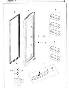 Door Ref Inner Diagram and Parts List for RH25H5611SR AA-0000 Samsung Refrigerator