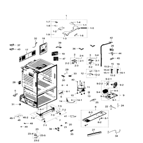 Cabinet Diagram and Parts List for RF23HTEDBSR AA-06 Samsung Refrigerator
