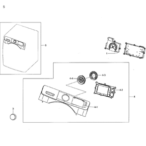 Control Panel Diagram and Parts List for WF42H5200AF A2-01 Samsung Washer