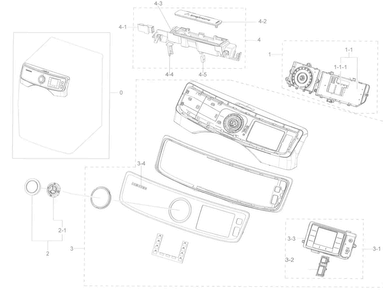 Part Location Diagram of DC64-03428E Samsung Dryer console frame