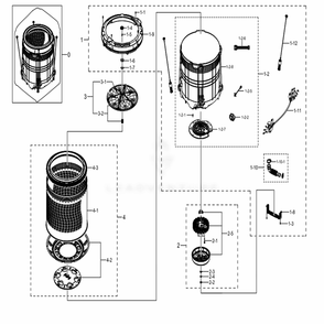 Part Location Diagram of DC61-03959B Samsung Basket Wrapper; Wa52j8080ap/A2,sts430j1l,