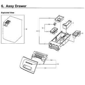 Drawer Diagram and Parts List for WF50K7500AV A2-11 Samsung Washer