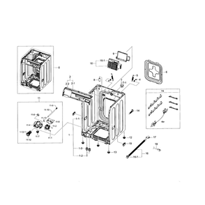 Frame And Cover Diagram and Parts List for WF393BTPARA A2-0000 Samsung Washer