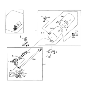 Heater Assembly Diagram and Parts List for DV448AGP XAA-01 Samsung Dryer