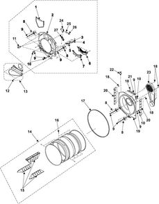 Drum Diagram and Parts List for DV316BGW XAA Samsung Dryer