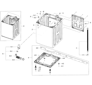 Frame Assy Diagram and Parts List for WA456DRHDWR AA-0004 Samsung Washer
