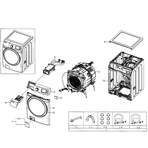 Man Section Diagram and Parts List for WF511ABR XAA-04 Samsung Washer