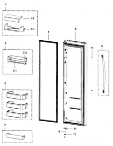 Right Door Diagram and Parts List for RSG307AAWP XAA-0000 Samsung Refrigerator