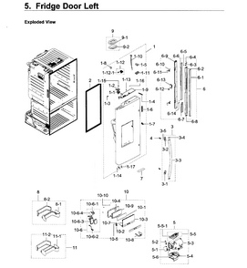 Fridge Door L Diagram and Parts List for RF23HCEDBSR AA-0011 Samsung Refrigerator