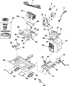 Internal Control/latch Asy/base Diagram and Parts List for SRH1230ZG XAA Samsung Microwave