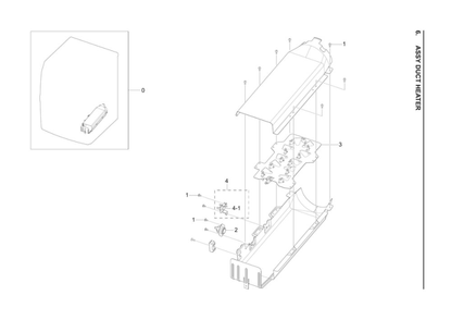 Heater Duct Assembly Diagram and Parts List for DV42H5200EW A3-03 Samsung Dryer