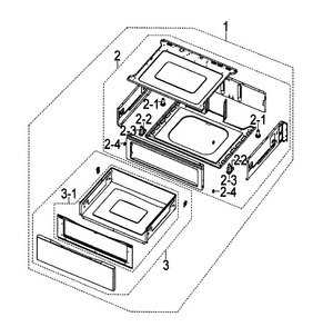 Drawer Assy Diagram and Parts List for FCQ321HTUX XAA-0000 Samsung Range
