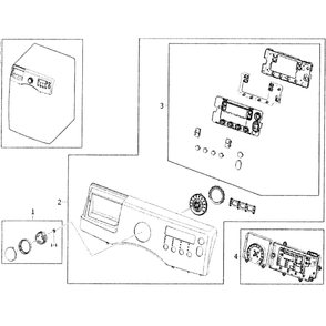 Panel Diagram and Parts List for WF350ANW XAA-0000 Samsung Washer