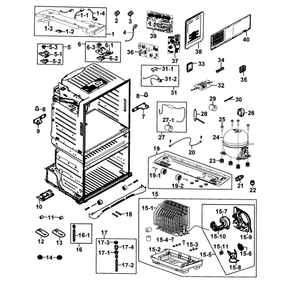 Cabinet Diagram and Parts List for RF28HMEDBWW AA-0007 Samsung Refrigerator