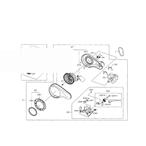 Motor Duct Diagram and Parts List for DV5471AEP XAA-03 Samsung Dryer