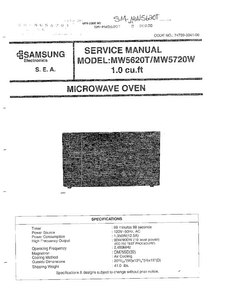 Microwave Oven Diagram and Parts List for MW5720W XAA Samsung Microwave