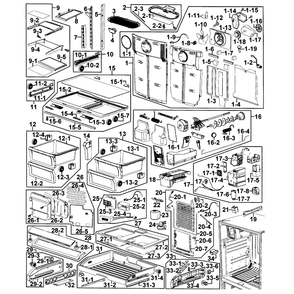 Refrigerator Diagram and Parts List for RF267AZPN XAA-0000 Samsung Refrigerator