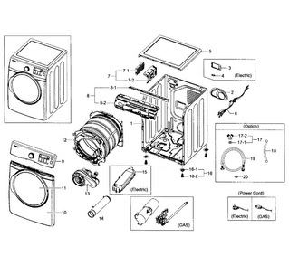 Part Location Diagram of DC90-06822A Samsung Assembly drum