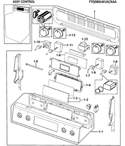 Part Location Diagram of DE96-00691B Samsung Touchpad Control Board