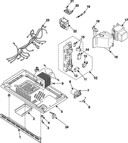 Internal Control/latch Asy/base Diagram and Parts List for MR7492W XAA-01 Samsung Microwave