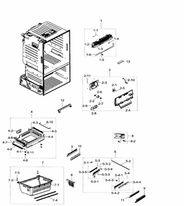 Freezer Diagram and Parts List for RF23HTEDBSR AA-0004 Samsung Refrigerator
