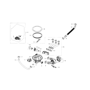Pump Diagram and Parts List for DW80H9940US AA-0000 Samsung Dishwasher