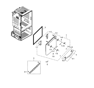Freezer Door Diagram and Parts List for RF28HFEDTWW AA-03 Samsung Refrigerator