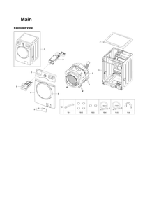 Main Assembly Diagram and Parts List for WF331ANR XAA-03 Samsung Washer