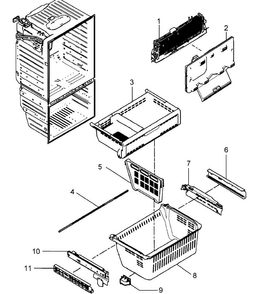 Freezer Diagram and Parts List for RFG298HDPN XAA-0000 Samsung Refrigerator