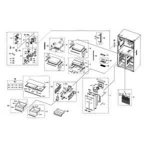 Fridge Diagram and Parts List for RF22N9781SG AA-00 Samsung Refrigerator