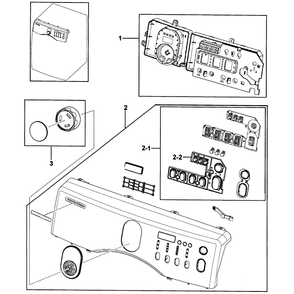 Control Panel Diagram and Parts List for DV219AEW XAA-0000 Samsung Dryer