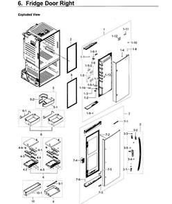 Fridge Door R Diagram and Parts List for RF28HDEDPWW AA-04 Samsung Refrigerator