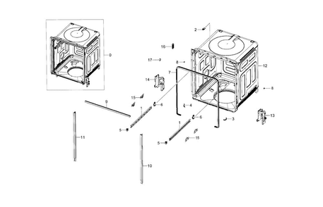 Tub Assy Diagram and Parts List for DW80J3020UB AA-00 Samsung Dishwasher