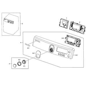 Control Panel Diagram and Parts List for DV448AEP XAA-0002 Samsung Dryer