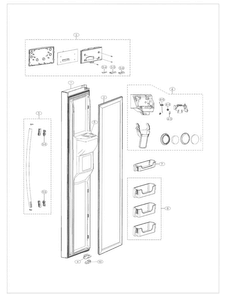 Door Left Diagram and Parts List for RS261MDPN XAA Samsung Refrigerator