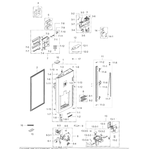 Fridge Door L Diagram and Parts List for RF24J9960S4 AA-02 Samsung Refrigerator