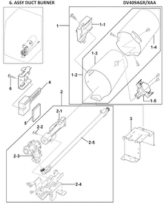Heater Assy Diagram and Parts List for DV409AGW XAA-0000 Samsung Dryer