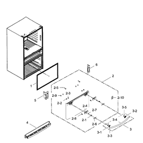 Freezer Door Diagram and Parts List for RF28HMEDBSR AA-0009 Samsung Refrigerator