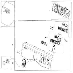 Control Panel Diagram and Parts List for DV209AEW XAA-0000 Samsung Dryer
