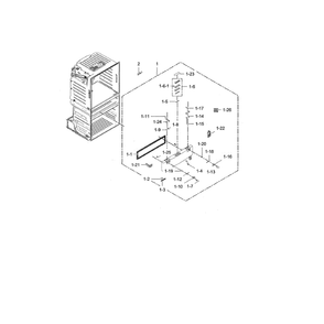 Flexzone Door Diagram and Parts List for RF28HMEDBSG AA-01 Samsung Refrigerator