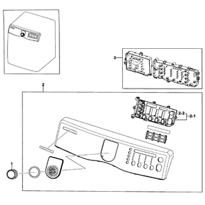 Control Panel Diagram and Parts List for DV409AER XAA-02 Samsung Dryer