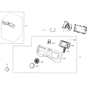 Control Panel Diagram and Parts List for WF45K6200AZ A2-11 Samsung Washer