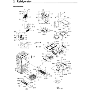Refrigerator Diagram and Parts List for RF28JBEDBSR AA-0003 Samsung Refrigerator