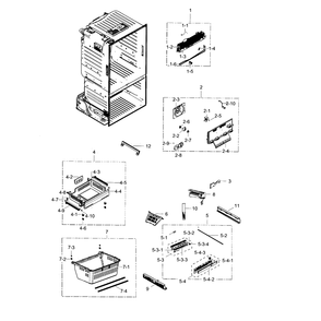 Freezer Diagram and Parts List for RF28HFEDBBC (AA)(0003) Samsung Refrigerator