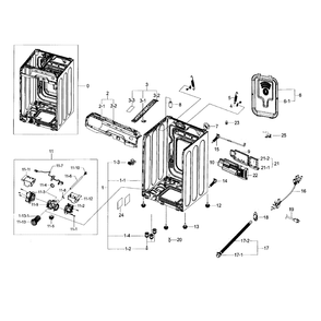 Cabinet Diagram and Parts List for WF56H9100AW A2-01 Samsung Washer